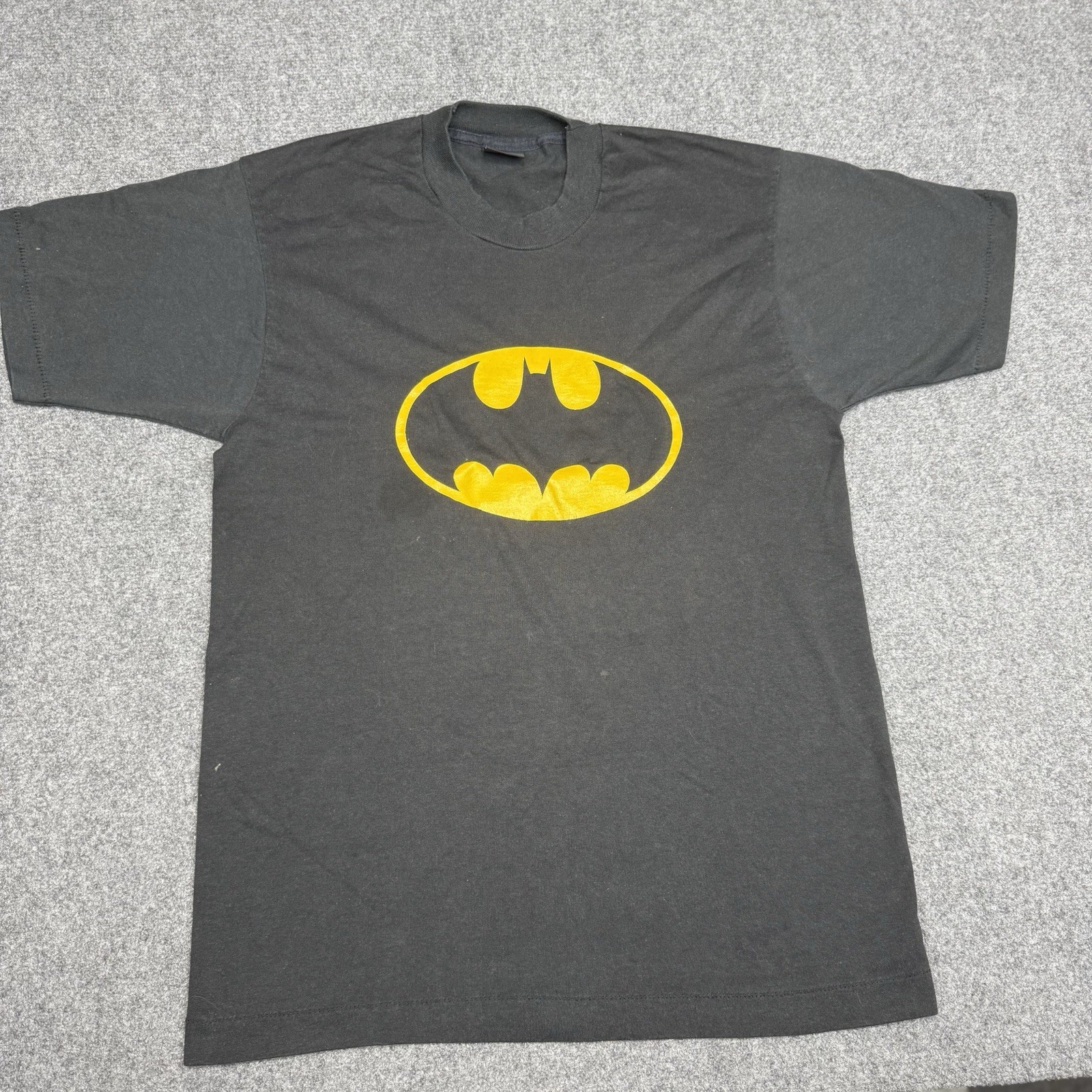 Vintage 80's/90's Batman T-Shirt Mens Large Black Single Stitched DC Logo Comics