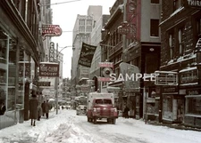 1956 BOSTON Winter Street Scene  5X7 Borderless PHOTO  (237-T)
