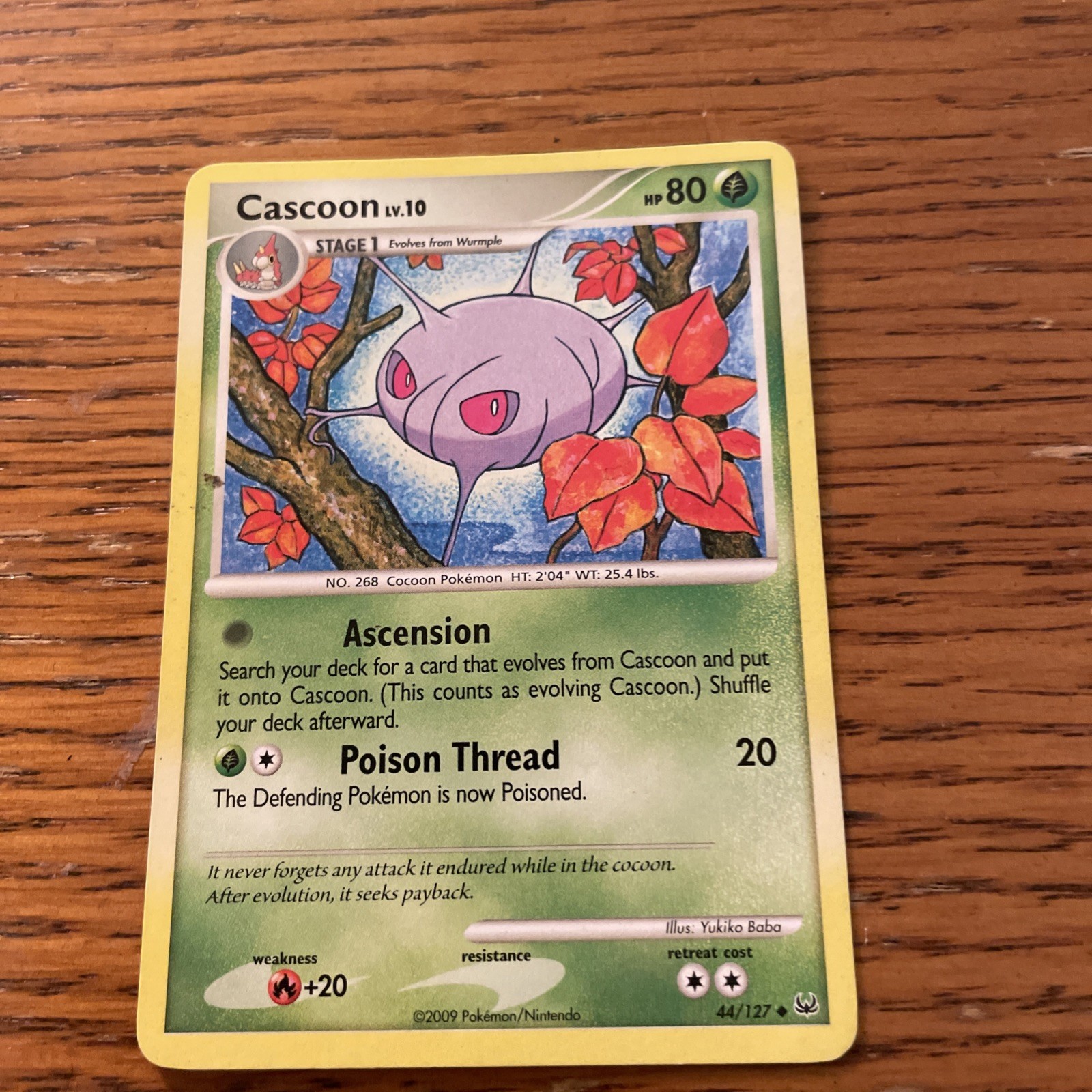 Pokemon Platinum Edition Uncommon Card - Cascoon 44/127