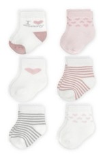 Carter's Child of Mine Baby Girl Mommy Crew Cut Socks, 6 Pack, Newborn-6 Months
