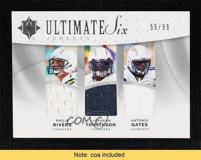 2009 Ultimate Collection Six Jerseys 55/99 Peyton Manning Philip Rivers HOF s5j