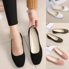 Womens Flats Ballet Shoes Slip on Comfortable Soft Casual Dress Shoes Square New