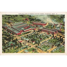 Vintage 1927 General Electric Works Pittsfield Mass Postcard Aerial View 21