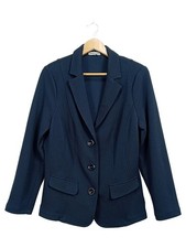 FRANK WALDER Damen Blazer Gr. 38 Petrol Business Strukturmuster