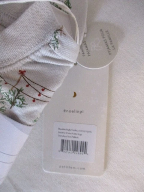 Novo com etiquetas Nordstrom Petit Lem Lote de Árvore de Natal 2 peças Conjunto de Pijama em Cinza Claro Tamanho 6 - Imagem 4 de 4