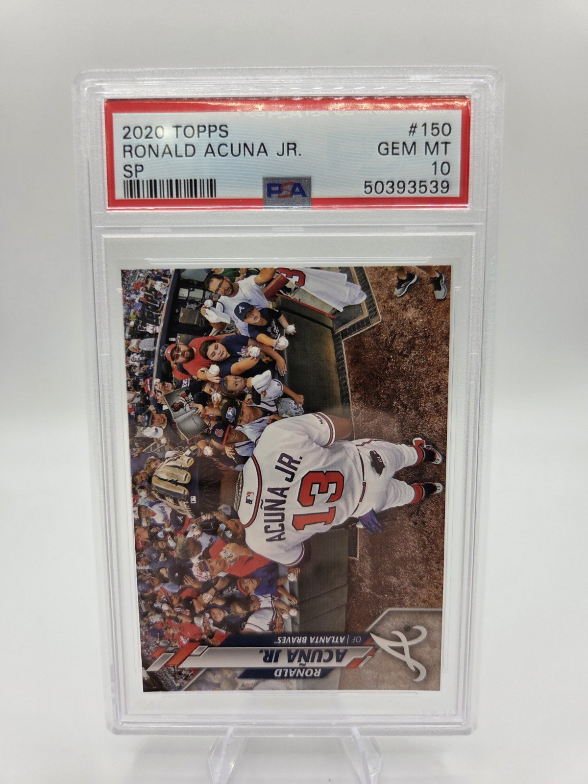 2020 Topps #150 Ronald Acuna Jr SP Photo Image Variation PSA 10 Braves 