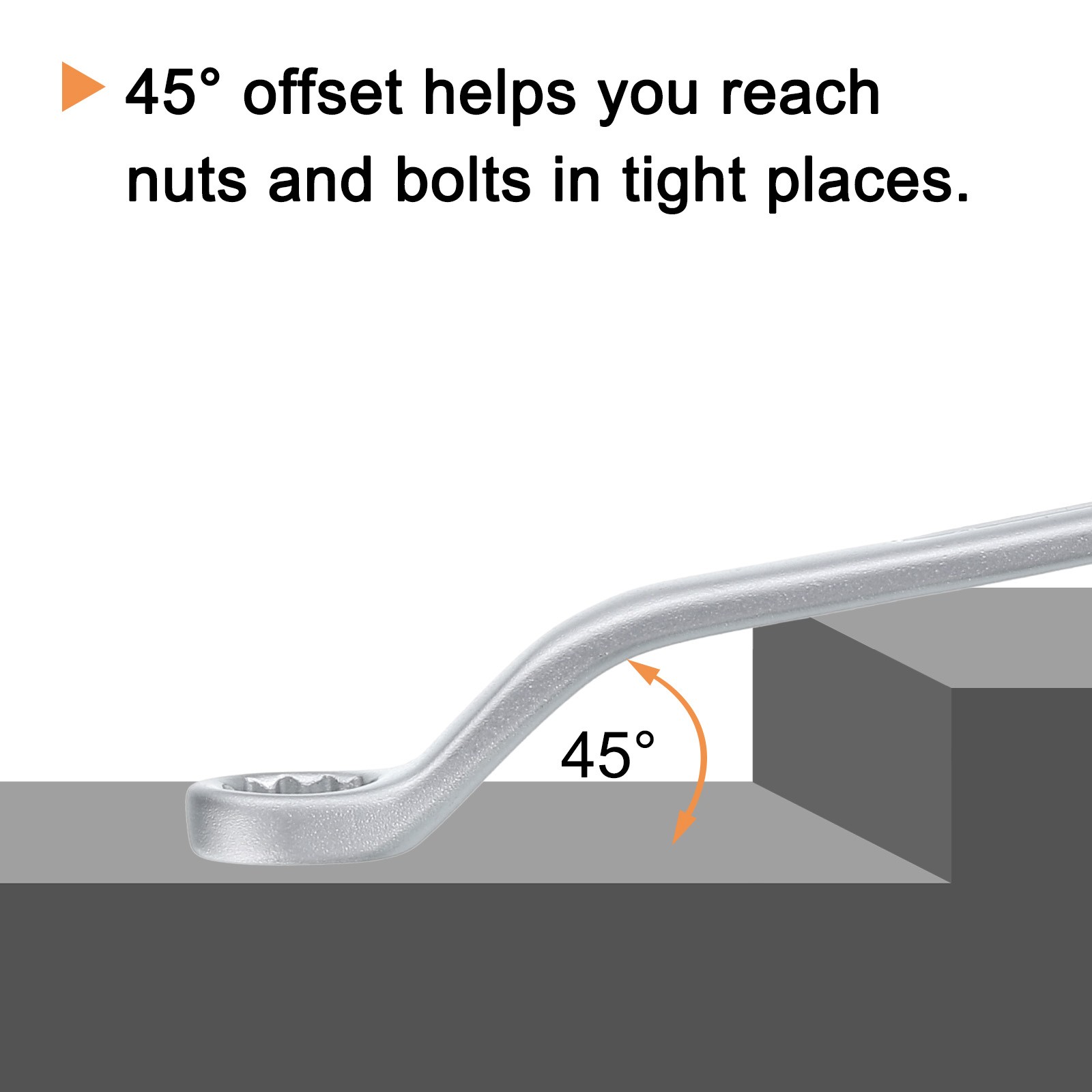 2pcs 45-Degree Offset Box End Wrench 10mm x 11mm Metric Double Box End Wrench