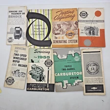 Lot of 8 Chevrolet Bendix Rochester Generator Carburetor Axle Brakes Booklets GC