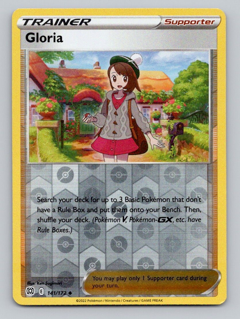 Gloria 141/172 Uncommon Brilliant Stars Pokemon Reverse Holo Near Mint