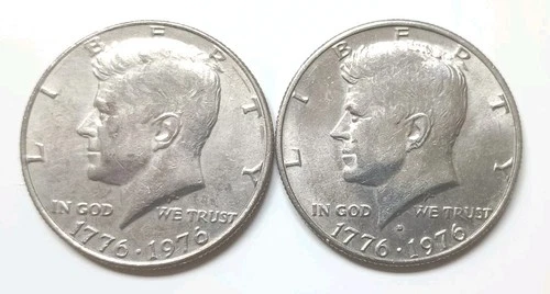 1976 Kennedy Half Dollar Bicentennial P D 2 Coin Set Philadelphia Denver