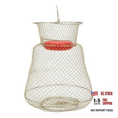 Fish Keep Net, Net Fish Basket Foldable Portable Cage Feeder Basket Fish