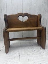 Vintage Wooden Wall Shelf Heart Cutout Rustic Hanging Display Shelf Doll