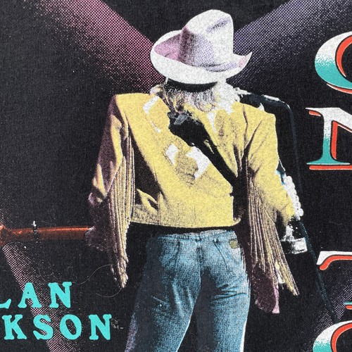 Vtg Premier Sportswear Mens L Black Shirt USA Made ALAN JACKSON On Tour Country - Picture 20 of 20