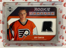 JEFF CARTER - ROOKIE THREADS Jersey 2005-06 Upper Deck Hockey PHILADELPHIA RT-JC