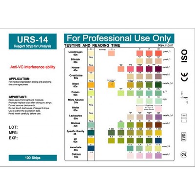 100Strips 14-in-1 Reagent Urinalysis Strips 14 Parameters Urine Test Strips 2026
