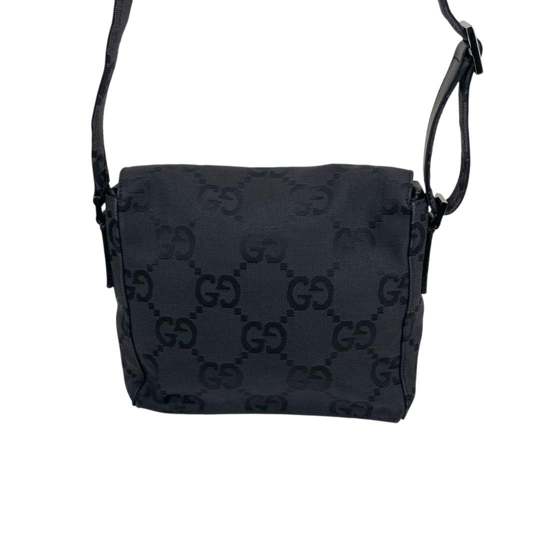 Gucci GG Monogram One Shoulder Canvas Handbag in Black
