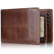 Mens Leather Wallet Rfid Blocking  Bifold Wallets 16 Card Slot