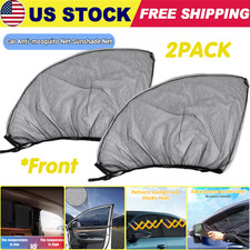 2Pcs Car Window Sun Shade Mesh UV Protection Mosquito Net for Sedan Front