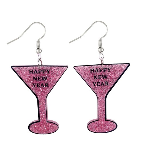 Happy New Year Shapes Earring Chinese Holiday Theme Pendant Ears Drop Jewelry - Picture 3 of 13