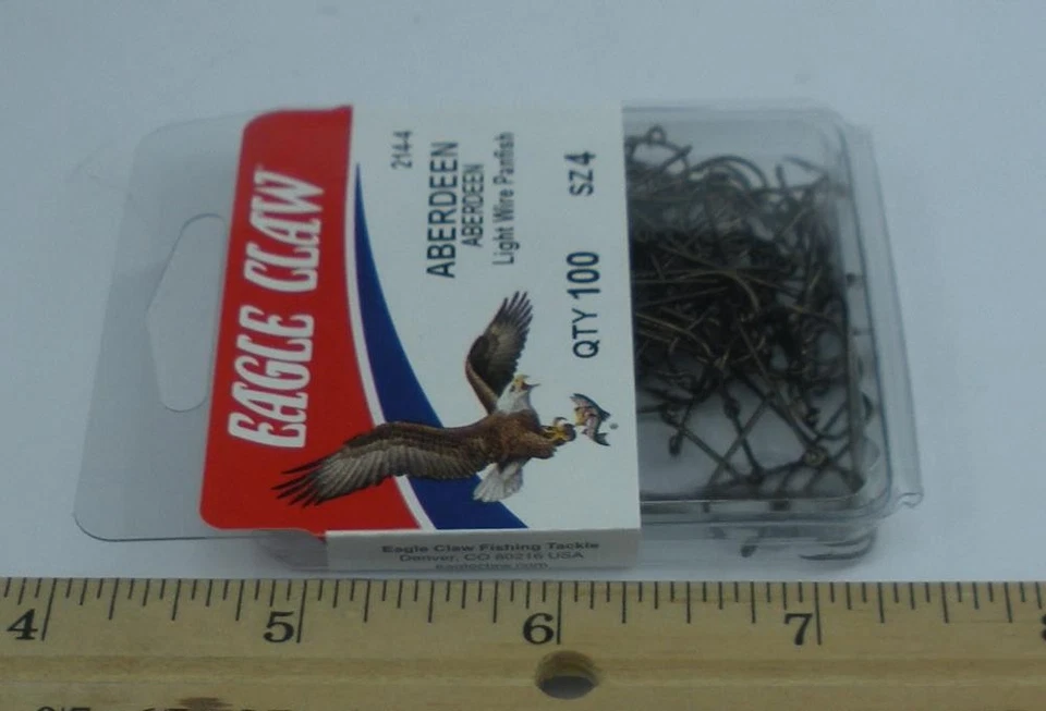 Eagle Claw 214H-4 Bronze Wire Aberdeen Hook Size 4 100CT - Image 2 of 3