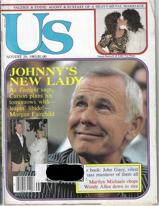 JOHNNY CARSON MORGAN FAIRCHILD VALERIE BERTINELLI TERI GARR US MAGAZINE 1983