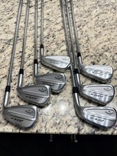 Callaway Apex Ti Fusion 250 Plated 5-PW, AW Iron Set AMT Stiff Shafts Excellent!