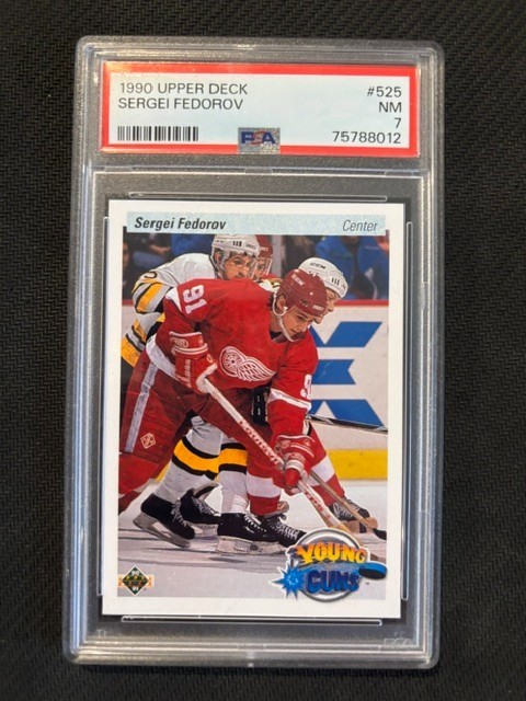 1990 Upper Deck Sergei Fedorov Young Guns PSA 7 view 1