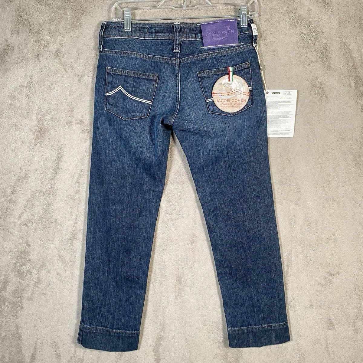 Jacob Cohen Japanese Denim Low Rise Straight Crop Jeans Women 28