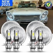 2 Pair 5-34 5.75 Glass Led Headlights Hilo For Lincoln Continental 1958-1979 2 Pair 5-34 5.75 Glass Led Headlights Hilo For Lincoln Continental 1958-1979