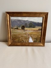 NEW Studio McGee X Threshold 16" x 14" Summer Pasture Gold Framed Wall Art READ