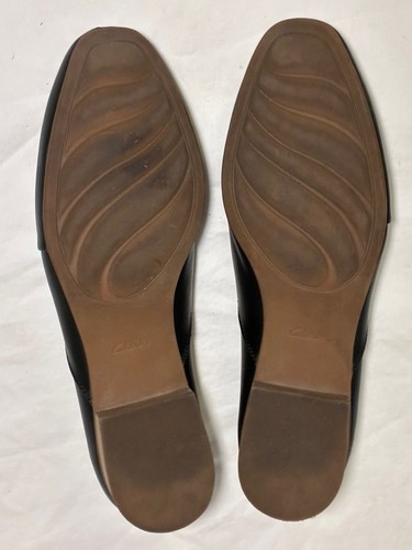 Clarks Collection Leather Loafers Slip-on Shoes Womens Size 11 W Black - Picture 6 of 12