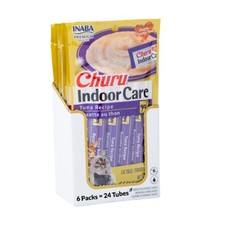INABA Churu Indoor Care for Hairball Control, Functional Lickable Cat Treat w...