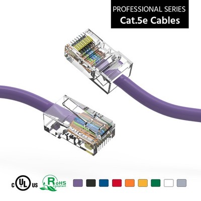 0.5Ft CAT5E UTP Ethernet Network Non Booted Cable Purple