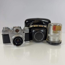 Contarex Zeiss Ikon Bullseye Vintage Camera NR2628444 w 2 Lenses and Case