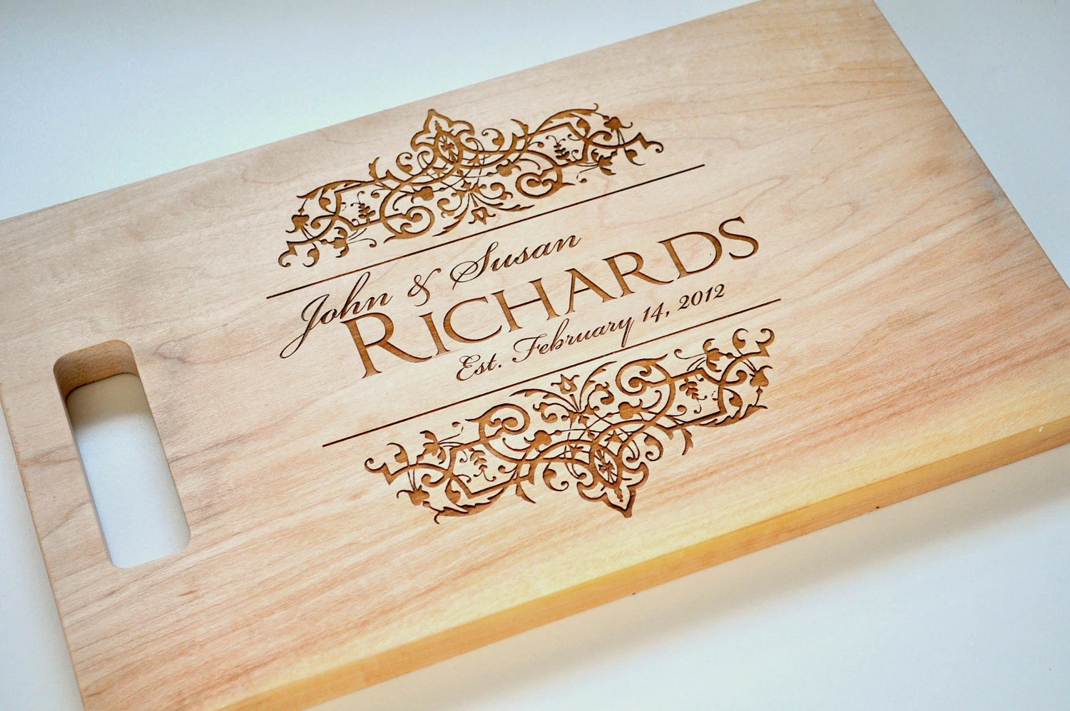 Personalized Engraved Cutting Board With Established Date And Filigree Design
Opens in a new window