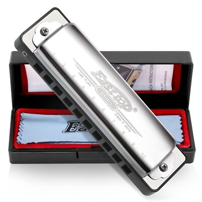 EASTTOP Blues Harmonica 10Hole Key C Beginner Harmonica for Kids Children Adult