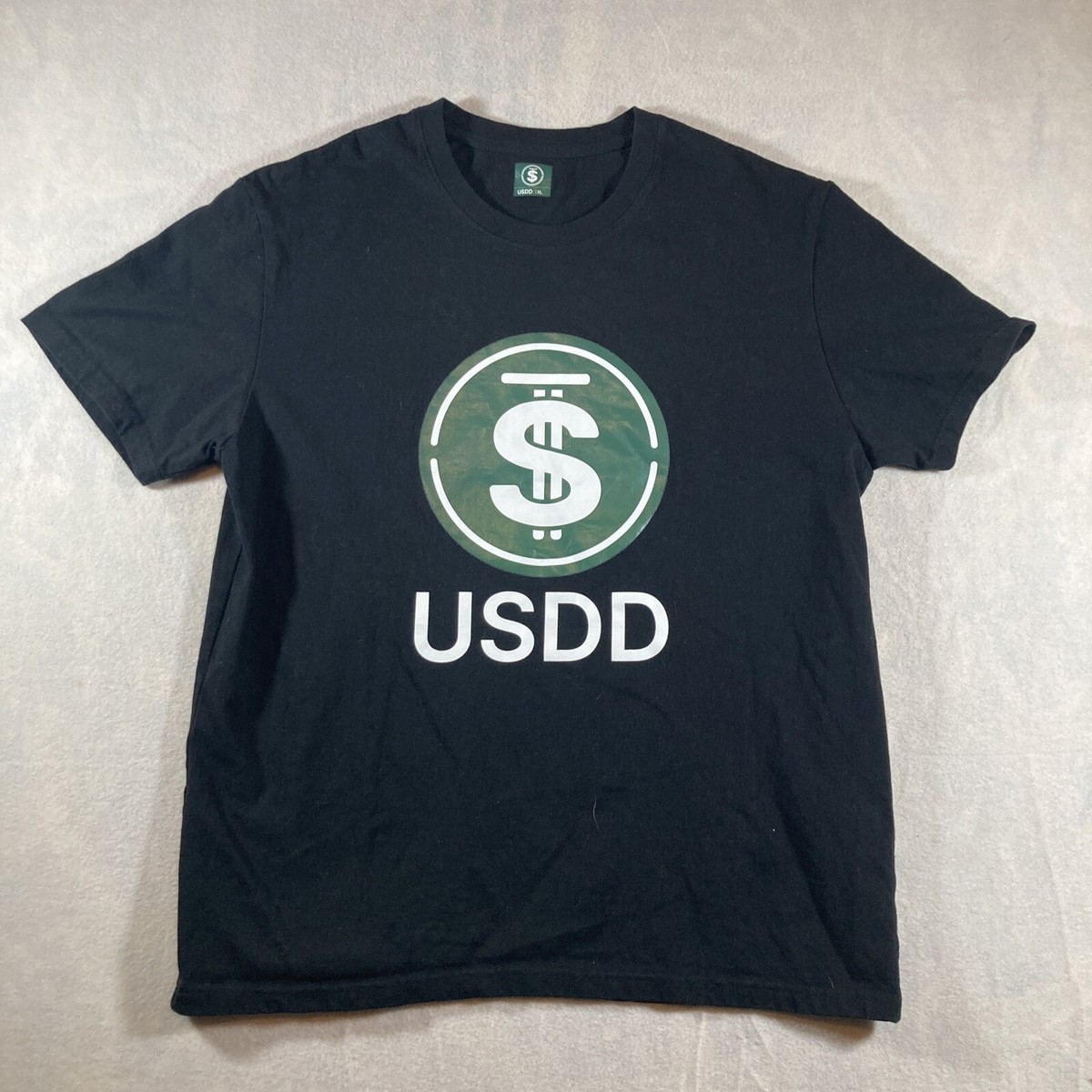 USDD Crypto Coin T Shirt Mens XL Black