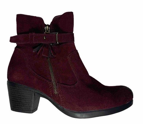 EARTH ORGINS Ankle Boots Sz 7.5” Plum Suede - 第 1/9 張圖片