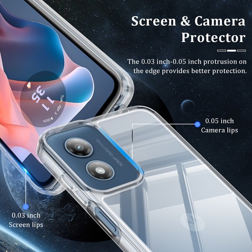 Custodia telefono trasparente antiurto + vetro temperato per Motorola Moto G Play 2024 - Foto 20 di 48
