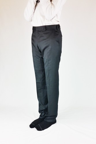 Pantalones VALENTINO para hombre gris lana virgen pliegue frontal pierna recta (IT 46) - Imagen 8 de 11