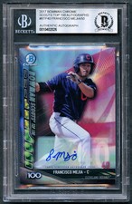 Francisco Mejia signed autograph auto 2017 Bowman Chrome Scouts Top 100 BAS Slab