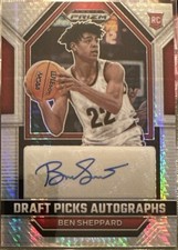 Ben Sheppard Belmont Basketball Panini Prizm Autograph Rookie Card Auto Pacers. rookie card picture
