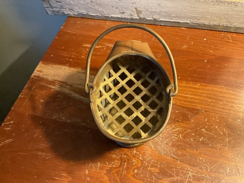 Secchiello portacenere portasigari tabacco in ottone vintage - Foto 3 di 6