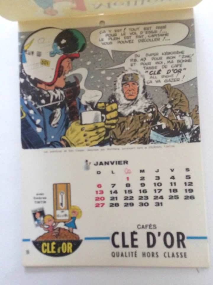 Tintin - kuifje - magnifique calendrier des libraires - Belgique 1963 - Photo 2/4
