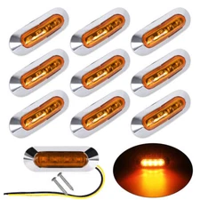 10x Amber 4 LED Clearance Side Marker Lights for Car Truck Trailer Pickup 12-24V