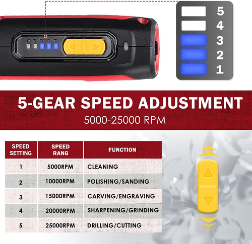 Kit Utensili Rotanti Senza Fili 4V 5 Velocità 53 Accessori per Incisione Fai da Te - Foto 4 di 8