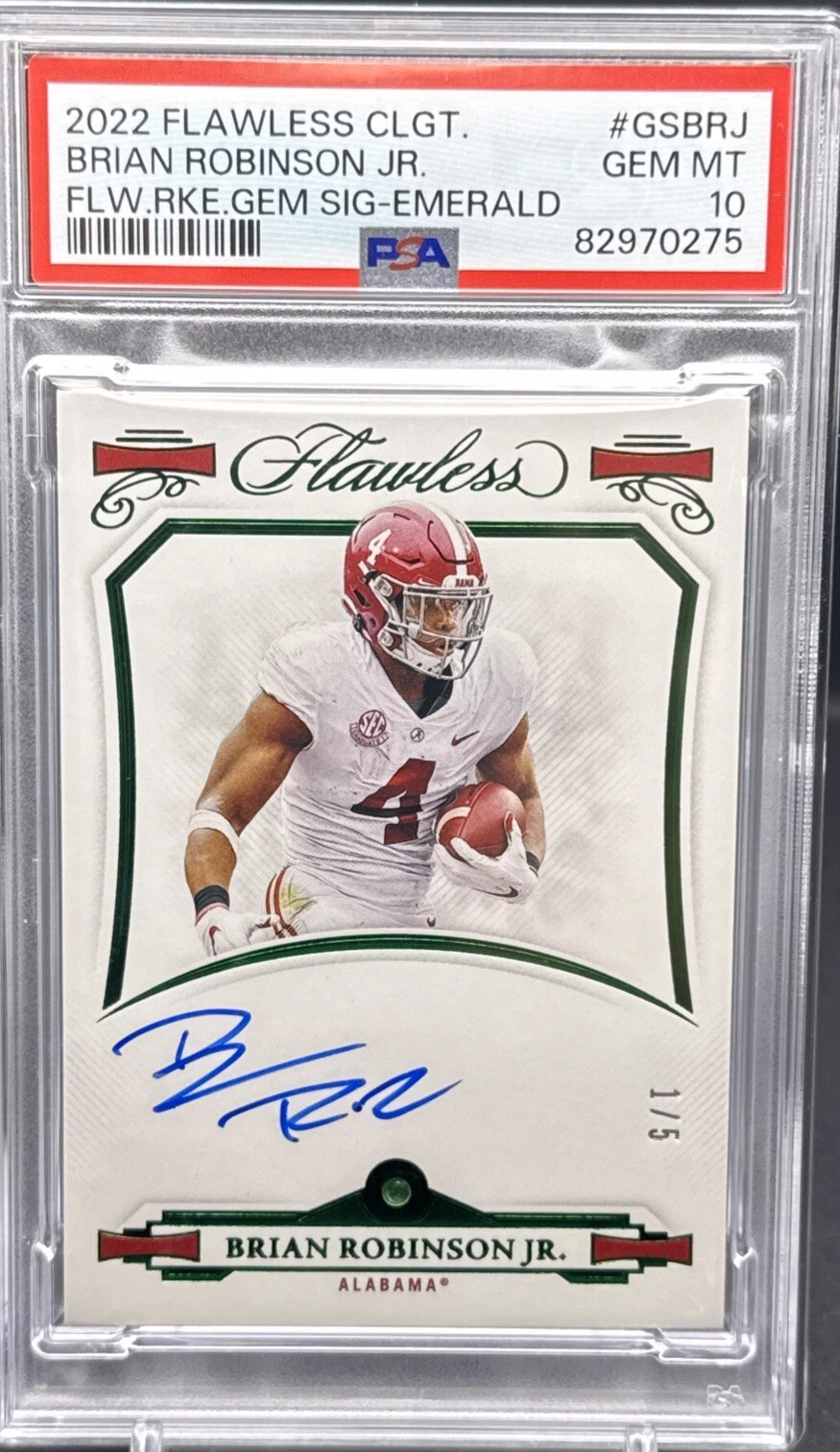 Brian Robinson Jr. Panini Flawless Collegiate Flawless Rookie Gem Signatures #GSBRJ Emerald
