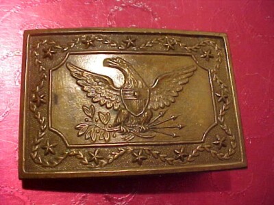 1870S I.W. ERA U.S. OFFICERS MILITIA BELT PLATE BUCKLE BRASS  NON DUG