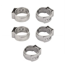 Abrazaderas de manguera de tubo ajustables de acero inoxidable 5 piezas 304 10,3 mm-12,8 mm arcilla plateada-