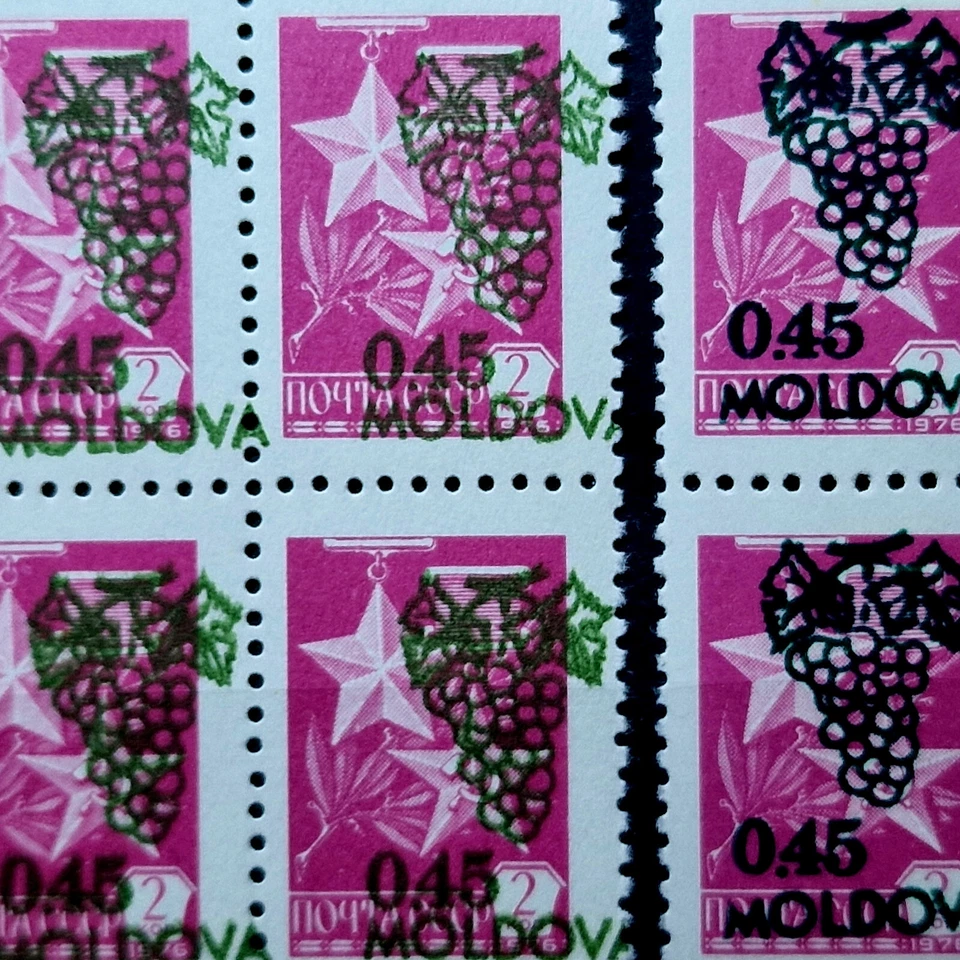 Молдова 1992 MNH Россия 1976 доплата 20 марок виноград квартблоки комплект - Изображение 2 из 4